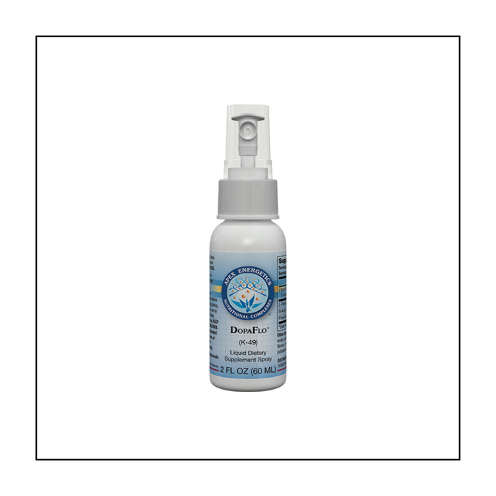 DopaFlo™ supports the dopaminergic system in a unique oral spray formulated with L-phenylalanine, N-acetyl L-tyrosine, phenylethylamine HCl, and the active form of vitamin B6 (pyridoxal 5’-phosphate).* This product is an excellent source of B6, providing over 100% of the recommended daily value in one serving. This product’s small size and spray delivery method make it ideal to carry and use throughout the day.