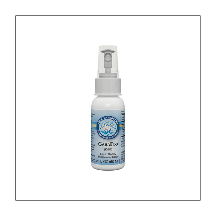 GabaFlo™ supports the GABAergic system in a unique oral spray of L-theanine, L-taurine, and the active form of vitamin B6 (pyridoxal 5'-phosphate).* This formula is an excellent source of B6, providing over 100% of the recommended daily value in one serving. This product is easy to carry and use throughout the day.