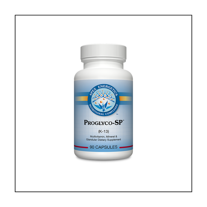Proglyco-SP™ supports sugar metabolism and a healthy glycemic response by helping maintain blood sugar levels already within the normal range.* It has specially selected vitamins, targeted minerals (including chromium and manganese), four key bovine glandulars (pituitary, adrenal, pancreas, liver), and complementary amino acids.* This formula contains antioxidant vitamins C and E.